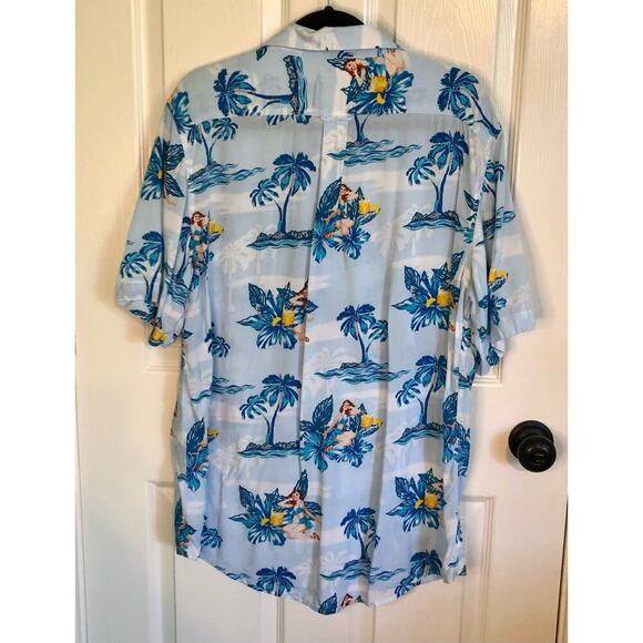 Junction West Tiki Pin-up Tropical Shirt Short Sleeve Button Front Men's Size L - Picture 5 of 5